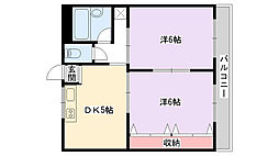インテンス大東 2DKの間取図画像