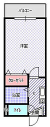 生駒カレッジハウス 1Kの間取図画像