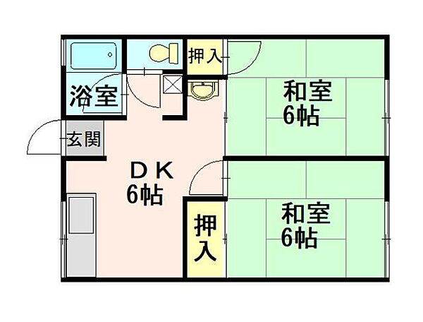 シティハイム　サンセゾン　C 203｜青森県弘前市大字大清水4丁目(賃貸アパート2DK・2階・40.91㎡)の写真 その3