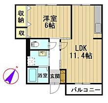 グレシェント 102 ｜ 青森県弘前市大字俵元1丁目（賃貸アパート1LDK・1階・42.46㎡） その2