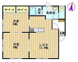 メイプル12 106 ｜ 青森県弘前市大字紺屋町（賃貸アパート2LDK・1階・58.67㎡） その2