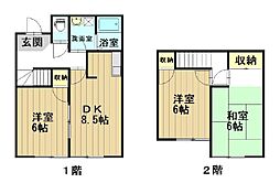ガーデンタウンフェリシアＡ 1階3DKの間取り