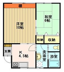 メイプルハイツ55 2Kの間取図画像