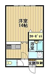 おしゃれハウス2 ワンルームの間取図画像