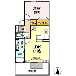 カーサ4155 1LDKの間取図画像