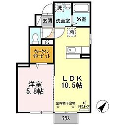 Casa539A 1LDKの間取図画像