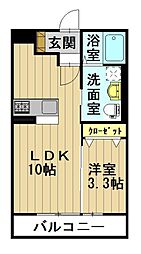 BizSTAY弘前 1LDKの間取図画像