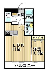 BizSTAY弘前 1LDKの間取図画像