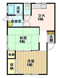 さんはうす青山 2DKの間取図画像