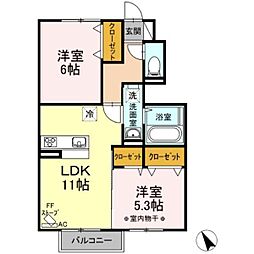 D-room樹木2 2LDKの間取図画像