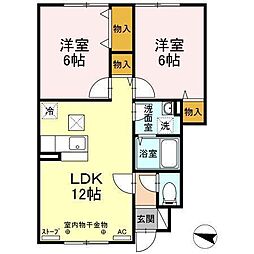 リバーヴィレッジ 2LDKの間取図画像