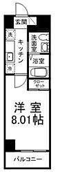 ロイヤルスカーレット 1Kの間取図画像
