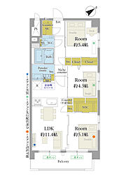 成宗マンション 1SLDKの間取図画像