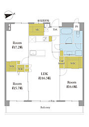 メゾン三鷹 3LDKの間取図画像