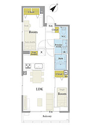 ラ・アトレ西新宿 2LDKの間取図画像