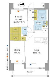 イニシアイオ浅草 1SLDKの間取図画像