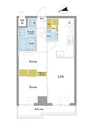 グリーンキャピタル浅草 2LDKの間取図画像