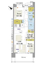 クレストシティレジデンス 2SLDKの間取図画像