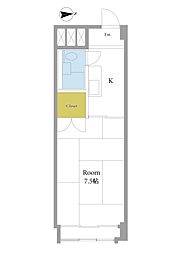 湯島永谷マンション 1Kの間取図画像
