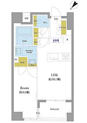 オープンレジデンシア銀座築地 1LDKの間取図画像