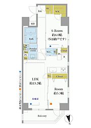 プレシス浅草雷門 1SLDKの間取図画像