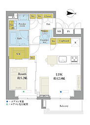 エクセルシオール新宿 1LDKの間取図画像