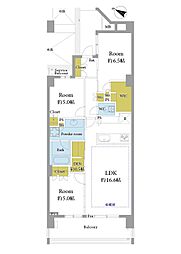 ブリリア東中野パークサイドヒルズ 3LDKの間取図画像