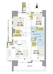ウエリス南千住 3LDKの間取図画像