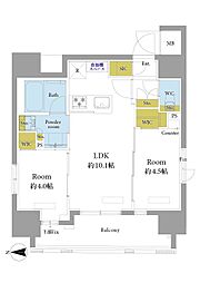 プロスタイル蔵前 2LDKの間取図画像