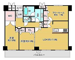クレール八戸ノ里ソレイユ 3LDKの間取図画像