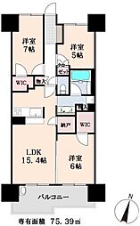 プレミスト高尾サクラシティ 3LDKの間取図画像