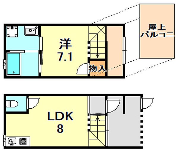 兵庫県神戸市垂水区高丸１丁目(賃貸アパート1LDK・1階・33.50㎡)の写真 その2