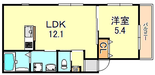兵庫県明石市材木町(賃貸アパート1LDK・1階・37.64㎡)の写真 その2