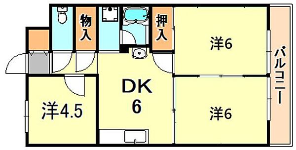 兵庫県神戸市垂水区西脇２丁目(賃貸マンション3DK・3階・45.00㎡)の写真 その2