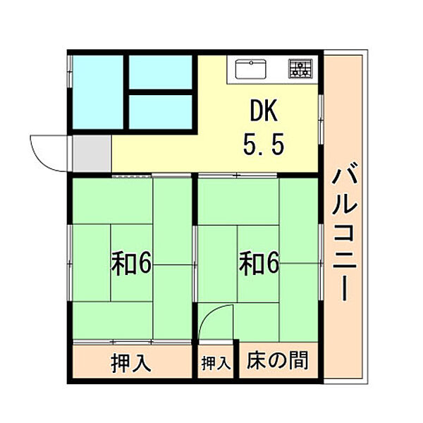 兵庫県神戸市西区王塚台６丁目(賃貸マンション2DK・3階・44.46㎡)の写真 その2