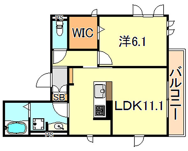 兵庫県明石市大明石町２丁目(賃貸アパート1LDK・3階・43.49㎡)の写真 その2