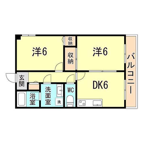 兵庫県明石市大久保町江井島(賃貸マンション2LDK・3階・49.00㎡)の写真 その2