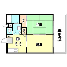 JR東海道・山陽本線 新長田駅 徒歩11分の賃貸アパート 1階2DKの間取り