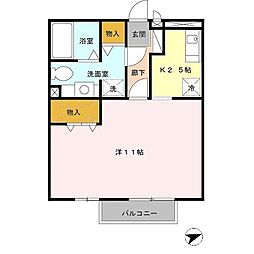 阪神本線 大物駅 徒歩7分の賃貸アパート 2階1Kの間取り
