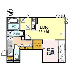 阪急伊丹線 伊丹駅 バス18分 鴻池下車 徒歩4分の賃貸アパート 1階1LDKの間取り