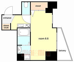 神戸高速東西線 西元町駅 徒歩3分の賃貸マンション 3階1Kの間取り