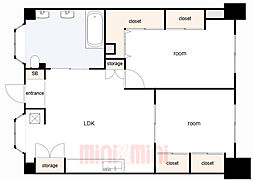神戸新交通六甲アイランド線 住吉駅 徒歩4分の賃貸マンション 3階2LDKの間取り
