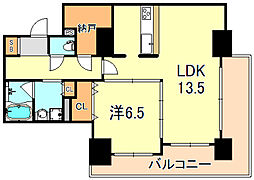 JR東海道・山陽本線 明石駅 徒歩8分の賃貸マンション 4階1LDKの間取り