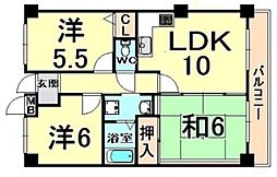JR福知山線 猪名寺駅 徒歩10分の賃貸マンション 3階3LDKの間取り