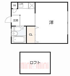 山陽電鉄本線 東須磨駅 徒歩5分の賃貸アパート 1階1Kの間取り