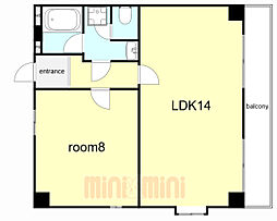 神戸市西神・山手線 新長田駅 徒歩3分の賃貸マンション 4階1LDKの間取り