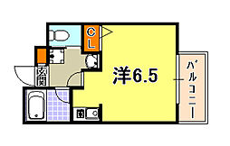 JR東海道・山陽本線 元町駅 徒歩3分の賃貸マンション 2階ワンルームの間取り