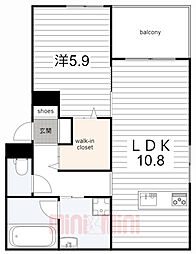 JR東海道・山陽本線 尼崎駅 徒歩11分の賃貸アパート 3階1LDKの間取り