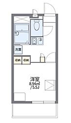 阪神本線 新在家駅 徒歩5分の賃貸マンション 3階1Kの間取り