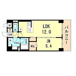JR東海道・山陽本線 六甲道駅 徒歩4分の賃貸マンション 9階1LDKの間取り